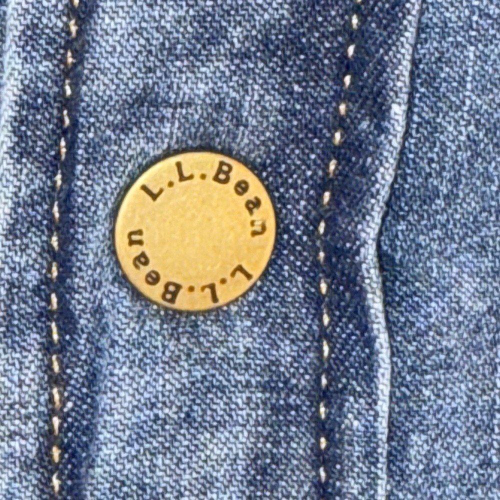 LL Bean 1912 Heritage Sherpa Lined Denim Shirt Jacket Men's Med Snap Up Shacket - Picture 4 of 15